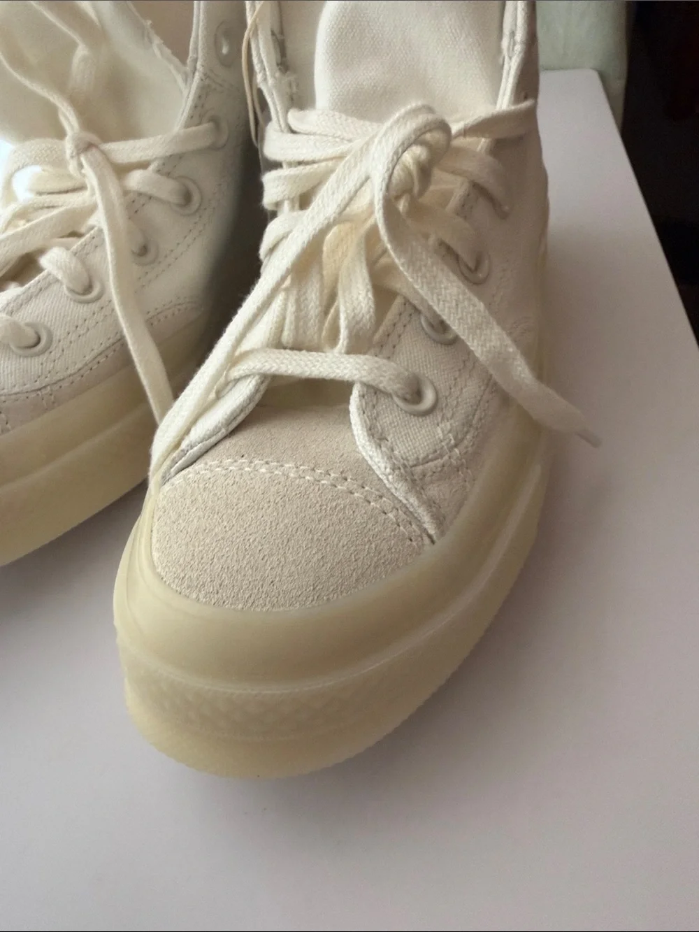 Converse “Chuck 70 Marquis” High Top Sneakers in Off-White/Cream